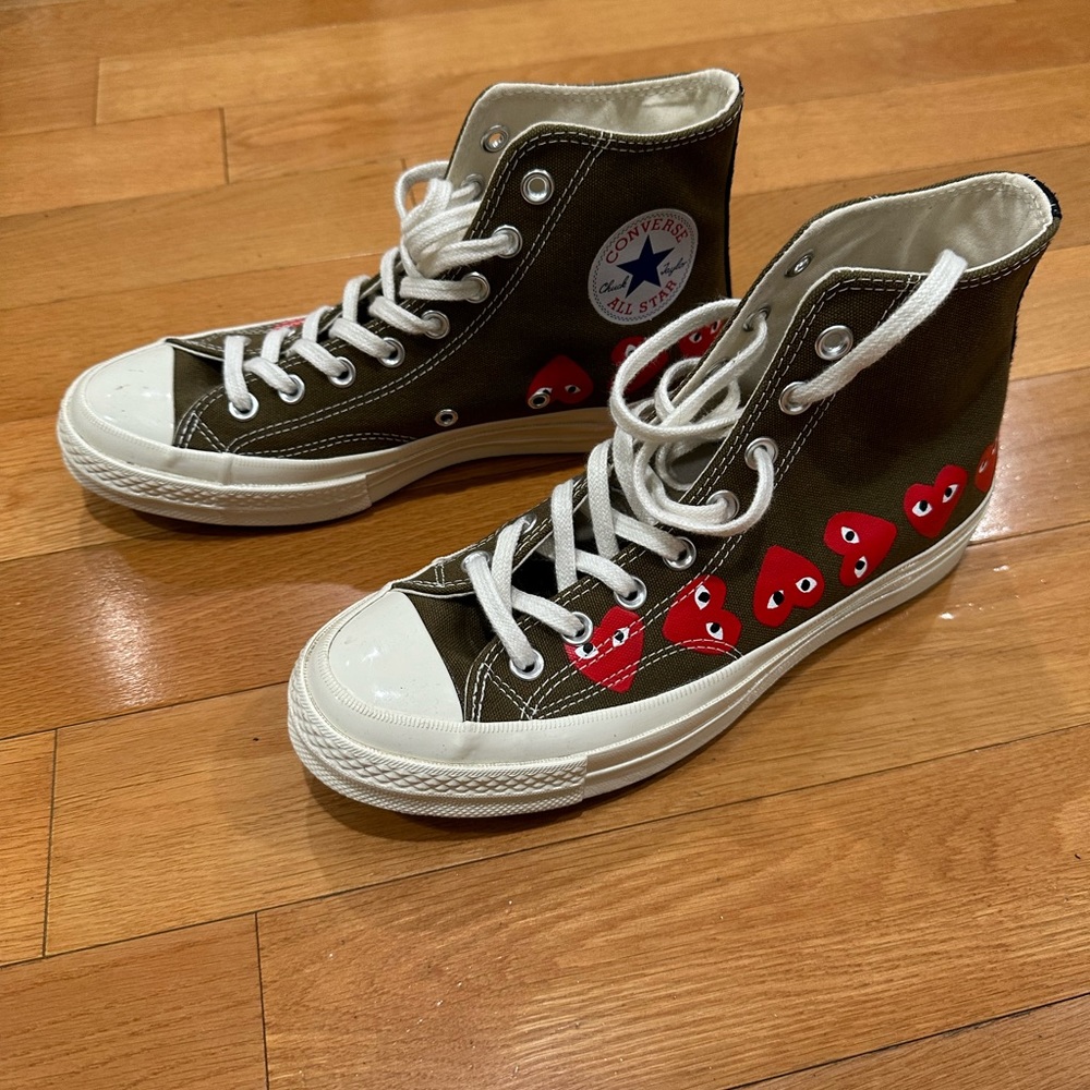 comme de garcon converse men’s size 7, green